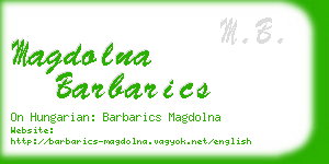 magdolna barbarics business card